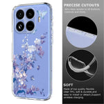 For Xiaomi 17T Pro Case Butterfly Floral Pattern Printing TPU Phone Back Cover