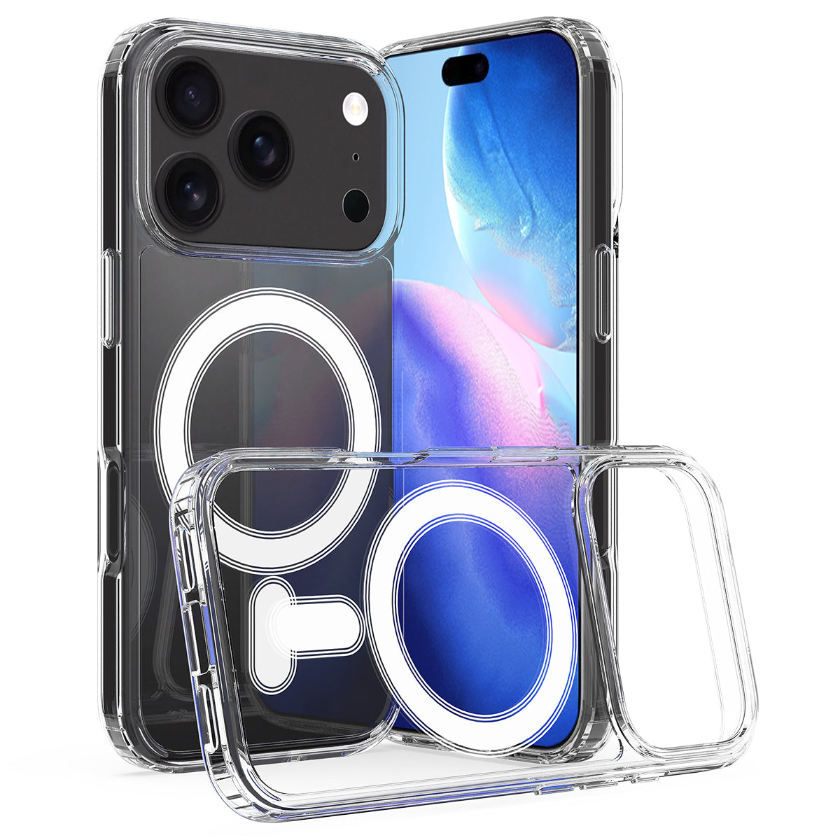 For iPhone 18 Pro Max / 17 Pro Max Clear Phone Magnetic Case TPU + Acrylic Back Cover