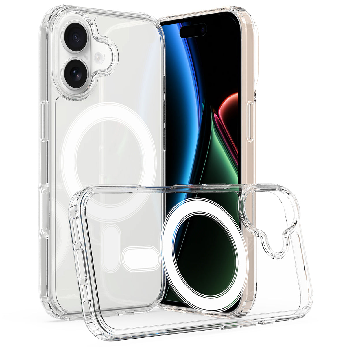 For iPhone 18 Clear Phone Magnetic Case TPU + Acrylic Back Cover
