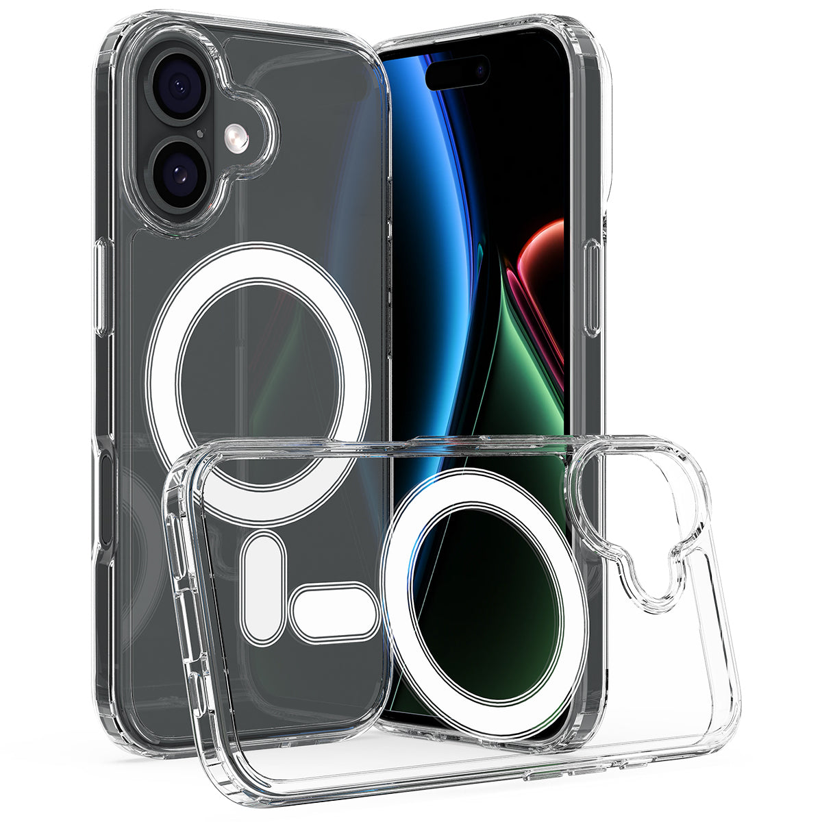 For iPhone 18 Clear Phone Magnetic Case TPU + Acrylic Back Cover
