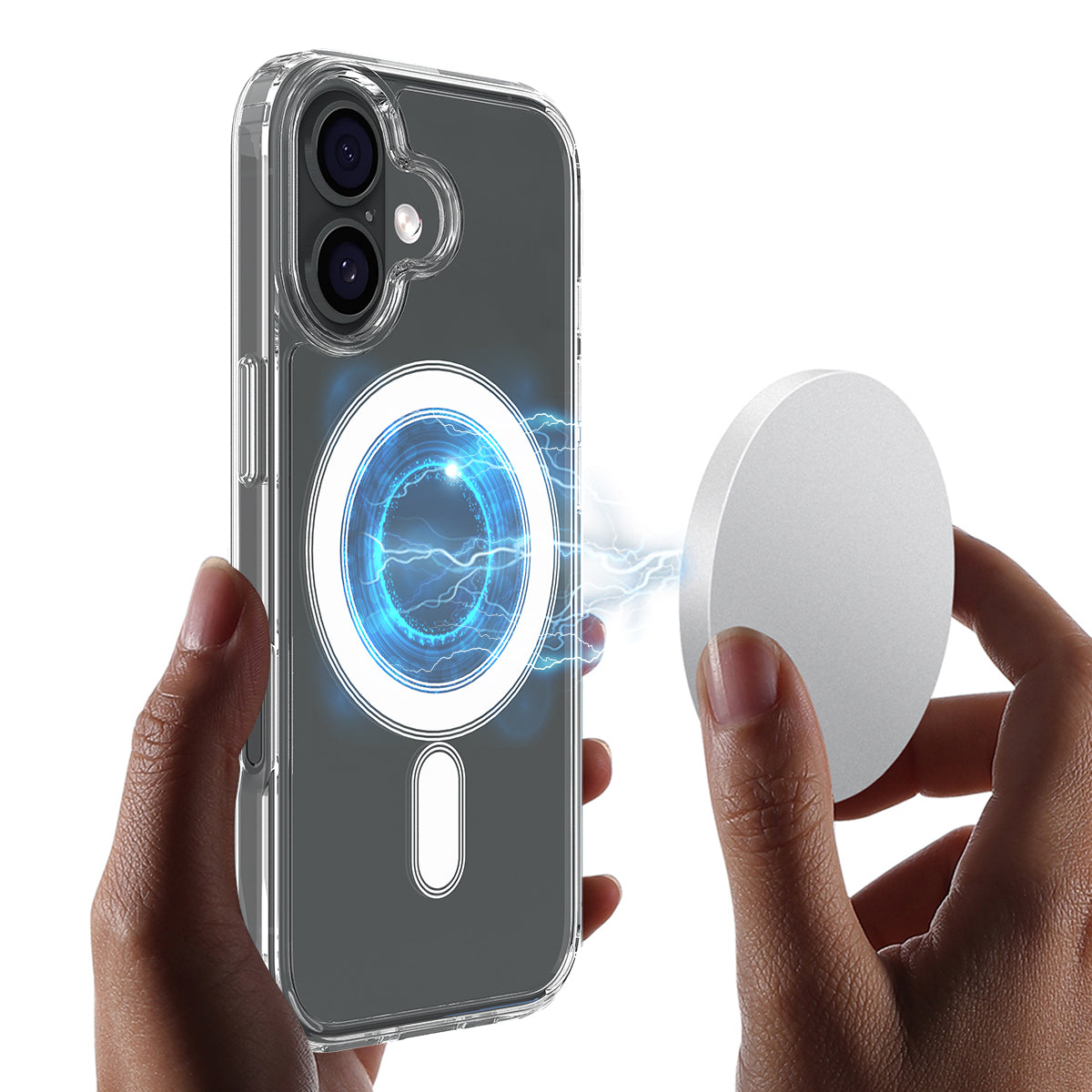 For iPhone 18 Clear Phone Magnetic Case TPU + Acrylic Back Cover