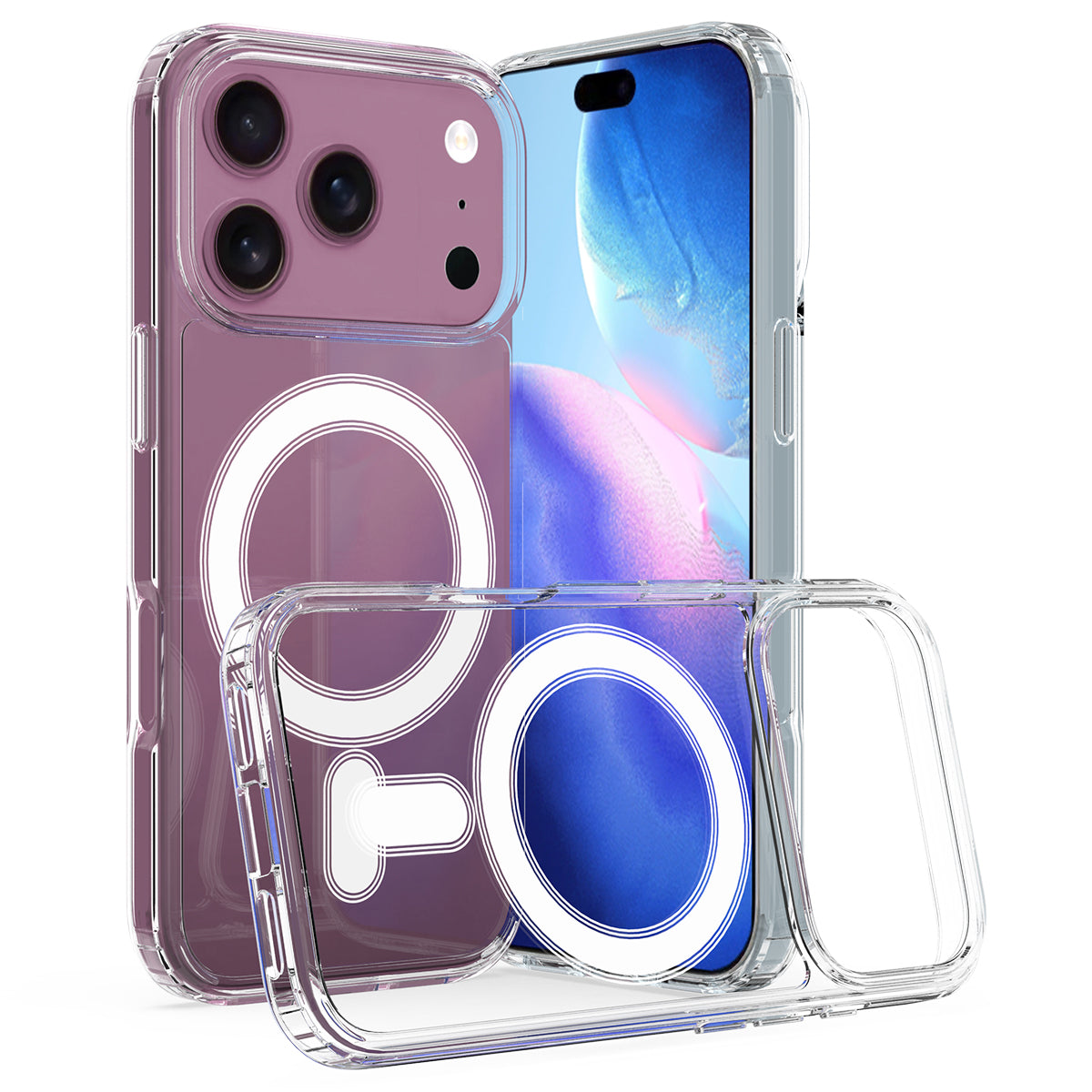 Til iPhone 18 Pro / 17 Pro Gennemsigtigt Telefon Cover med Magnet TPU + Akryl Bagside