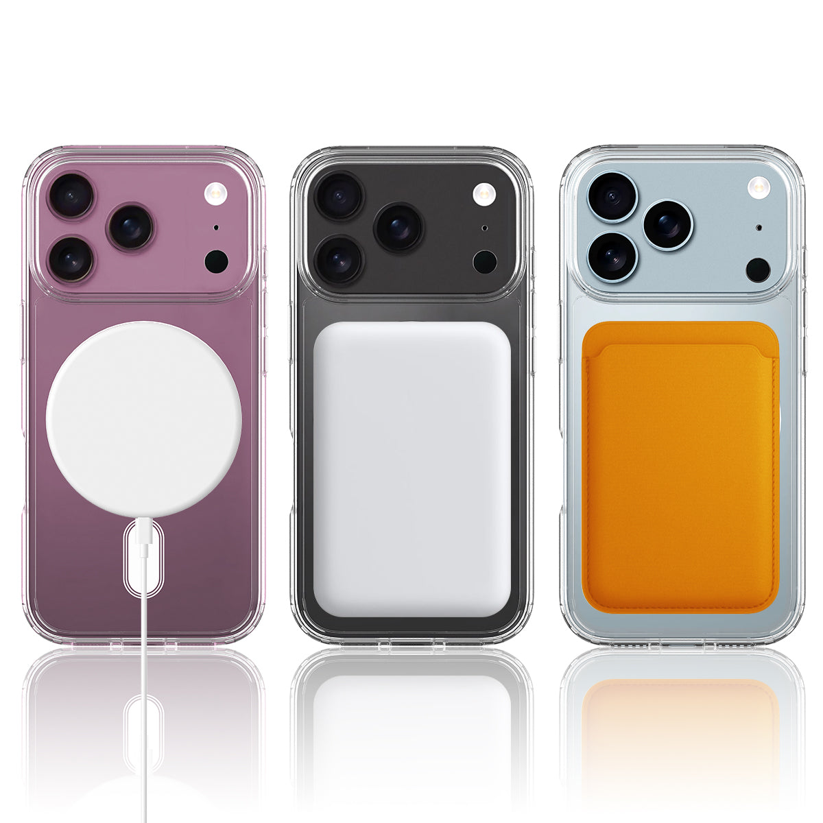 Til iPhone 18 Pro / 17 Pro Gennemsigtigt Telefon Cover med Magnet TPU + Akryl Bagside