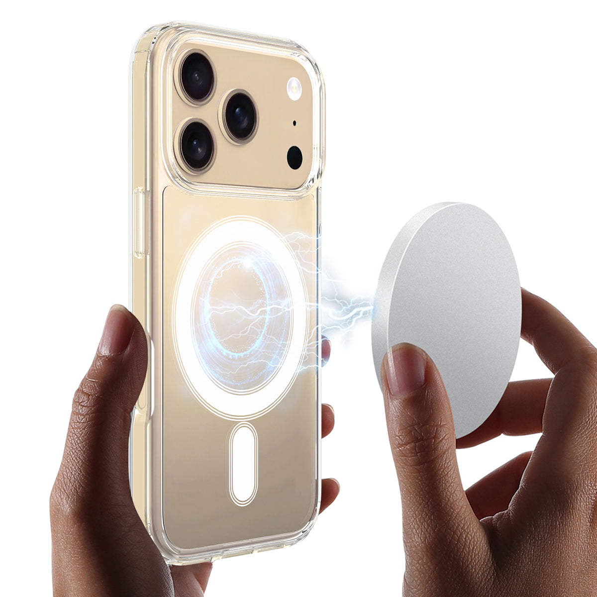 Til iPhone 18 Pro / 17 Pro Gennemsigtigt Telefon Cover med Magnet TPU + Akryl Bagside