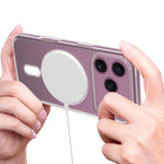 Til iPhone 18 Pro / 17 Pro Gennemsigtigt Telefon Cover med Magnet TPU + Akryl Bagside