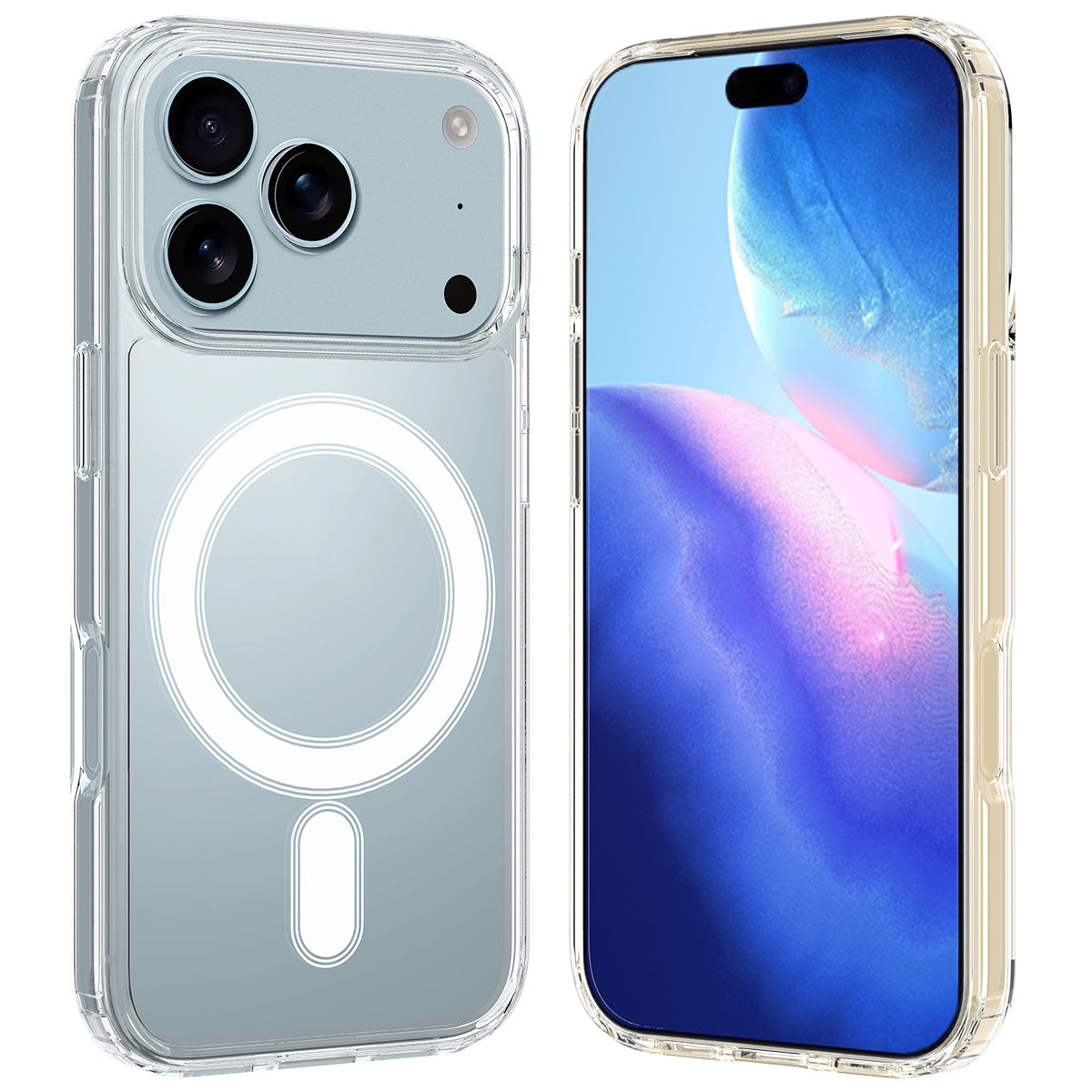 Til iPhone 18 Pro / 17 Pro Gennemsigtigt Telefon Cover med Magnet TPU + Akryl Bagside