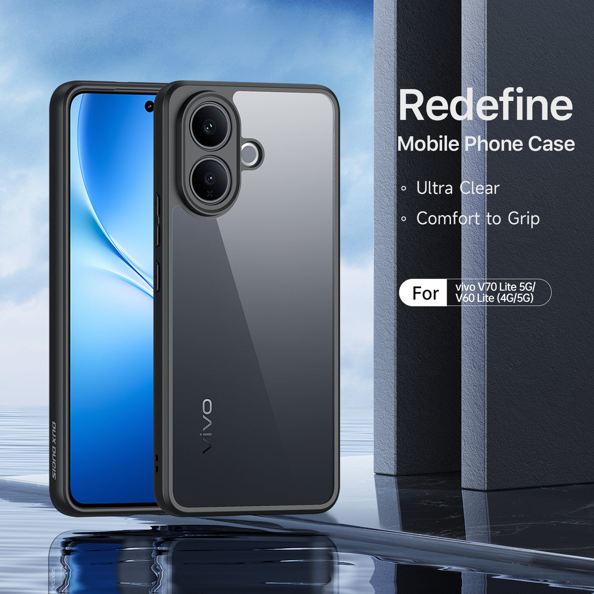 DUX DUCIS til vivo V60 Lite 5G / vivo V60 Lite 4G / vivo V70 Lite 5G Aimo Series PC + TPU Gennemsigtigt Bagcover (REACH certificering)