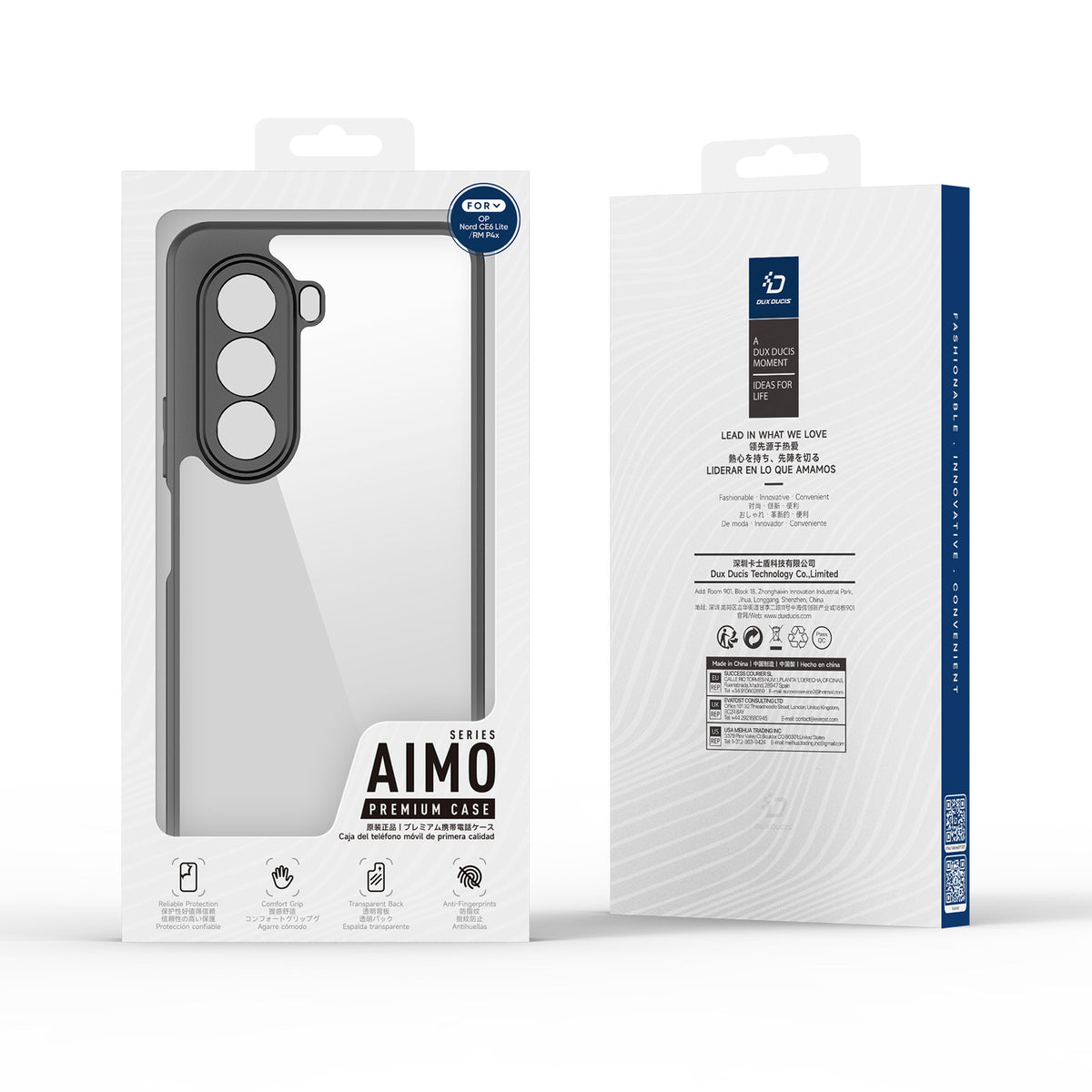 DUX DUCIS for Realme P4x 5G / OnePlus Nord CE6 Lite 5G Aimo Series PC + TPU Clear Back Phone Cover (REACH Certification)