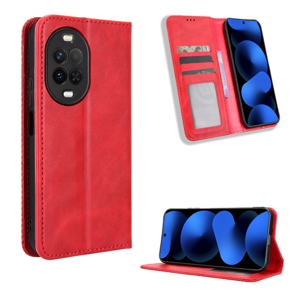 For Huawei nova 16z 5G Leather Case Wallet Stand Retro Texture Phone Cover