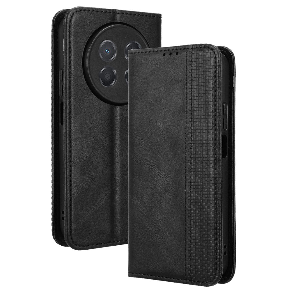 For Huawei Enjoy 90 Pro Max / Huawei nova 15 Max Leather Case Wallet Stand Retro Texture Phone Cover