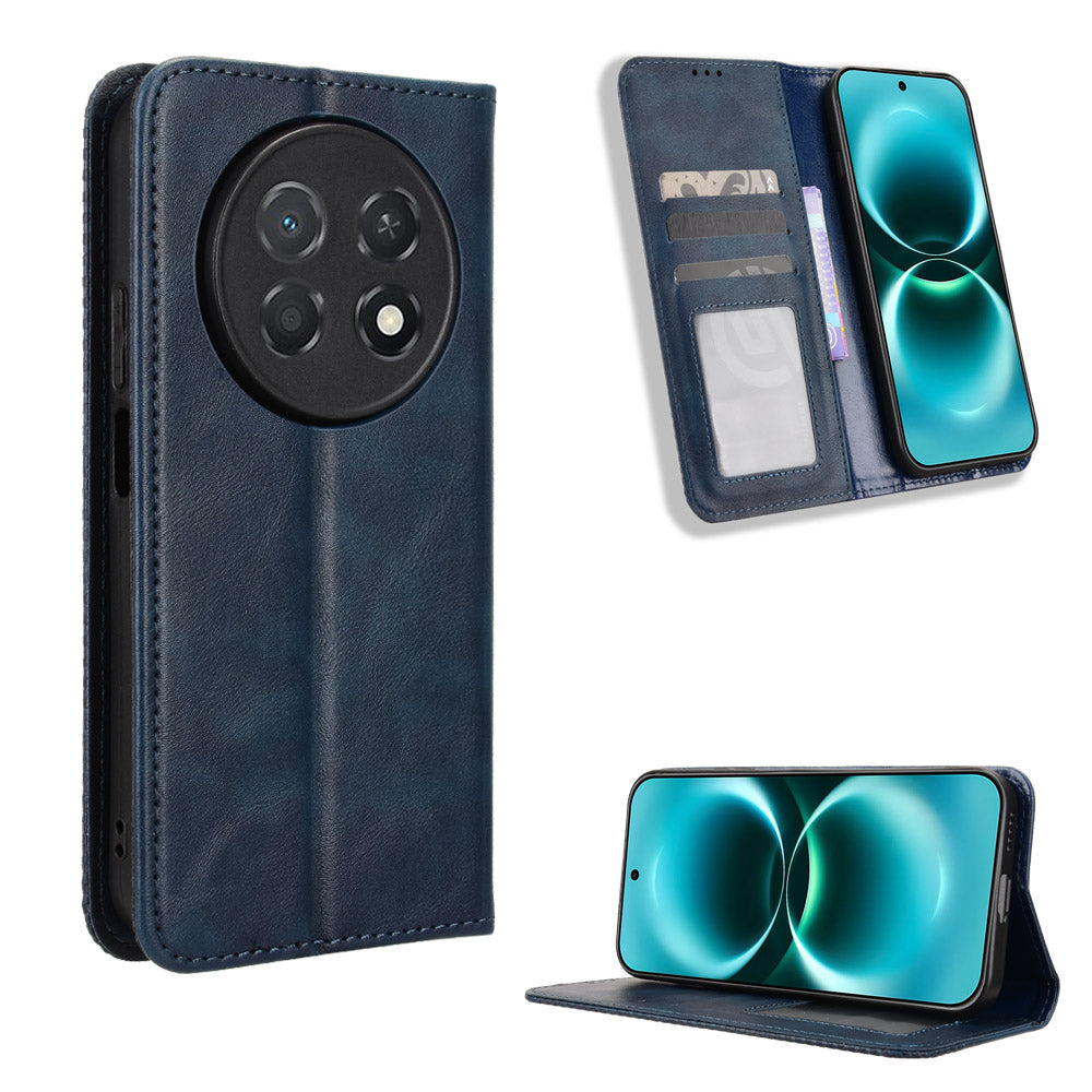 For Huawei Enjoy 90 Pro Max / Huawei nova 15 Max Leather Case Wallet Stand Retro Texture Phone Cover