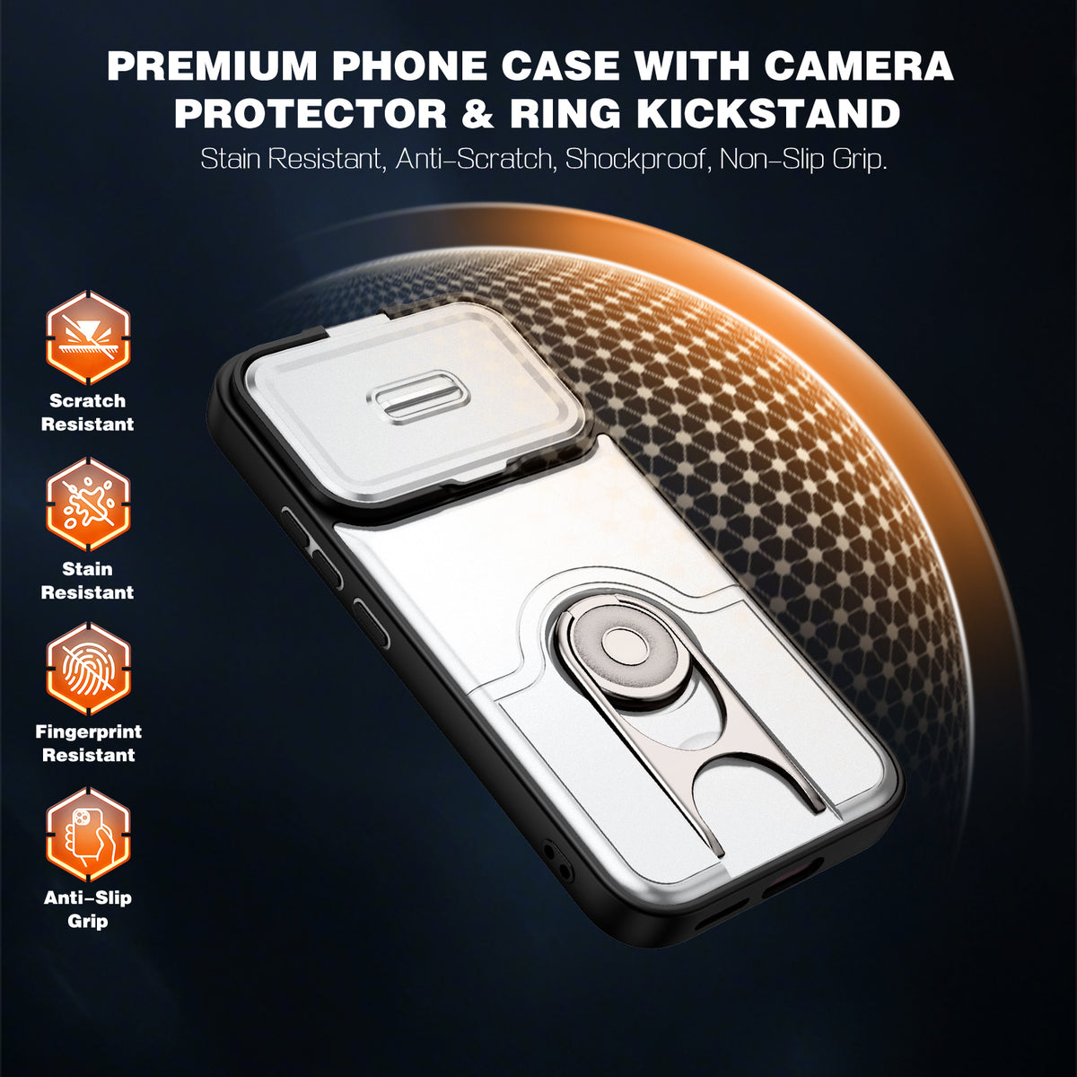 Til Xiaomi 17T Cover med skydelåge til kamera, støttefod, PC + TPU Beskyttende Telefoncover