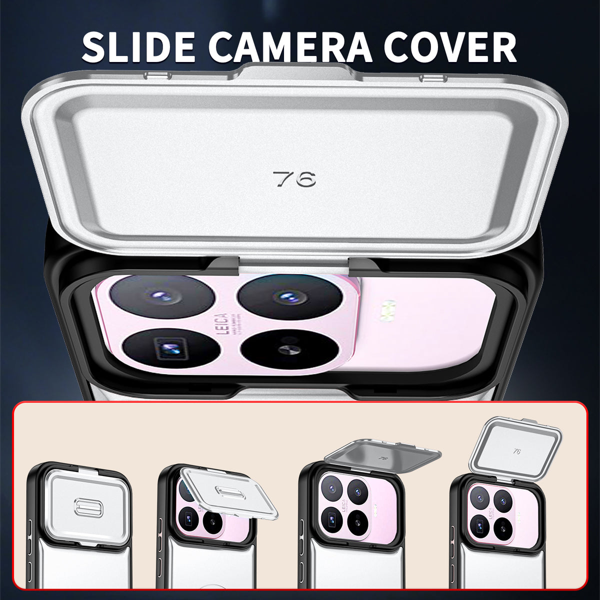 For Xiaomi 17T Case with Slide Camera Cover Kickstand PC + TPU Protective Phone Shell