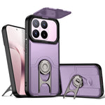 For Xiaomi 17T Case with Slide Camera Cover Kickstand PC + TPU Protective Phone Shell