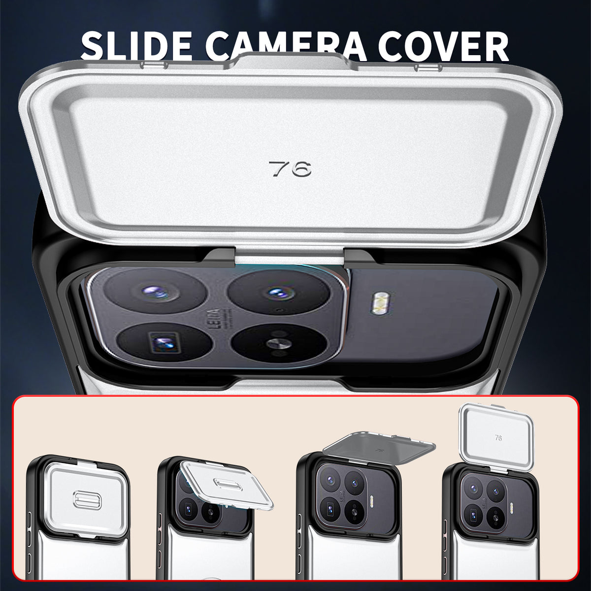 For Xiaomi 17T Pro Case with Slide Camera Cover Kickstand PC + TPU Protective Phone Shell