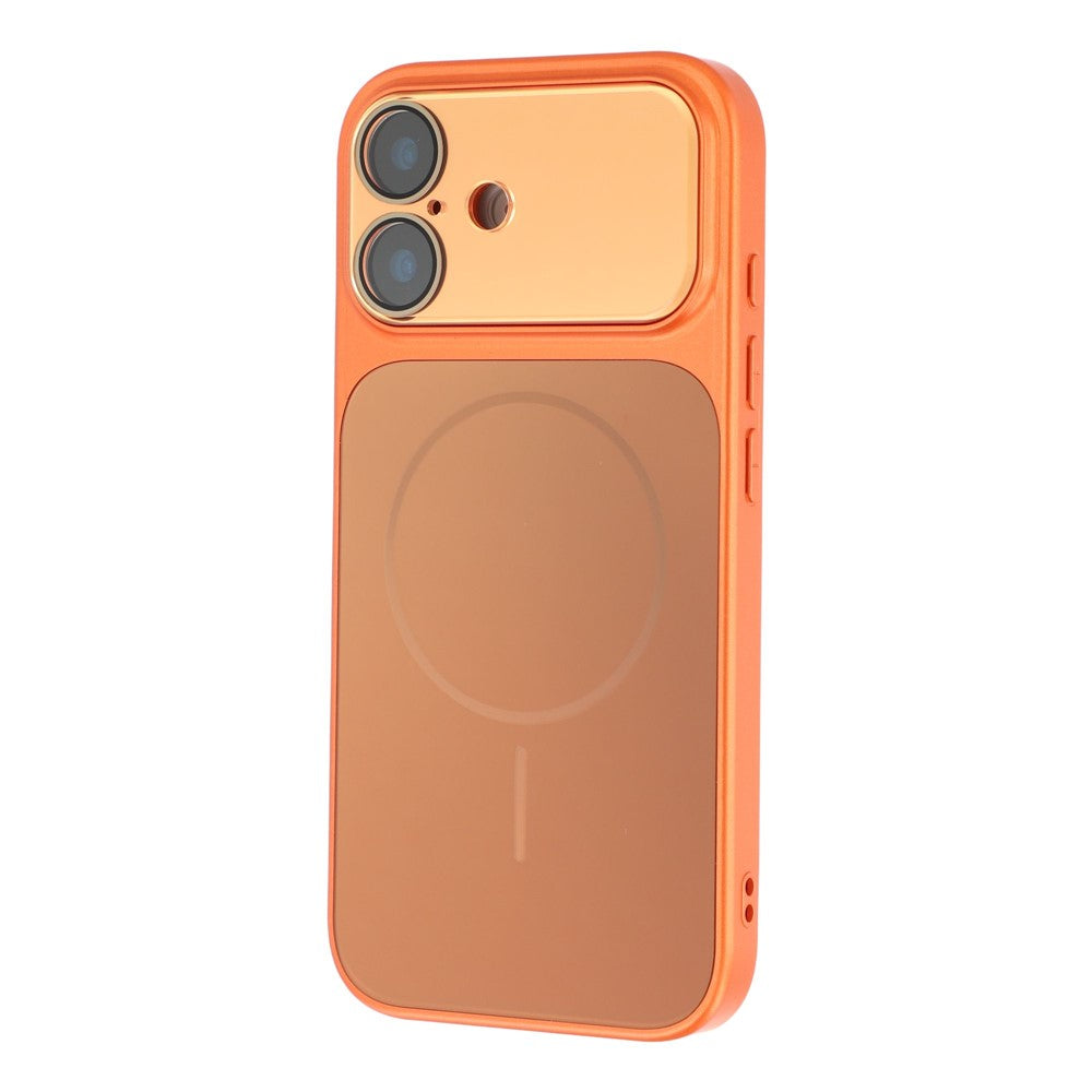 For iPhone 16 Magnetic Case AG Matte PC + TPU Shockproof Phone Cover with Lens Film