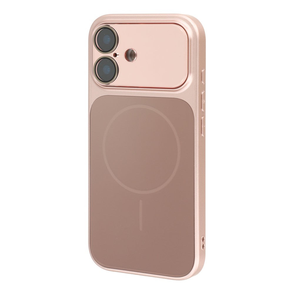 For iPhone 16 Magnetic Case AG Matte PC + TPU Shockproof Phone Cover with Lens Film