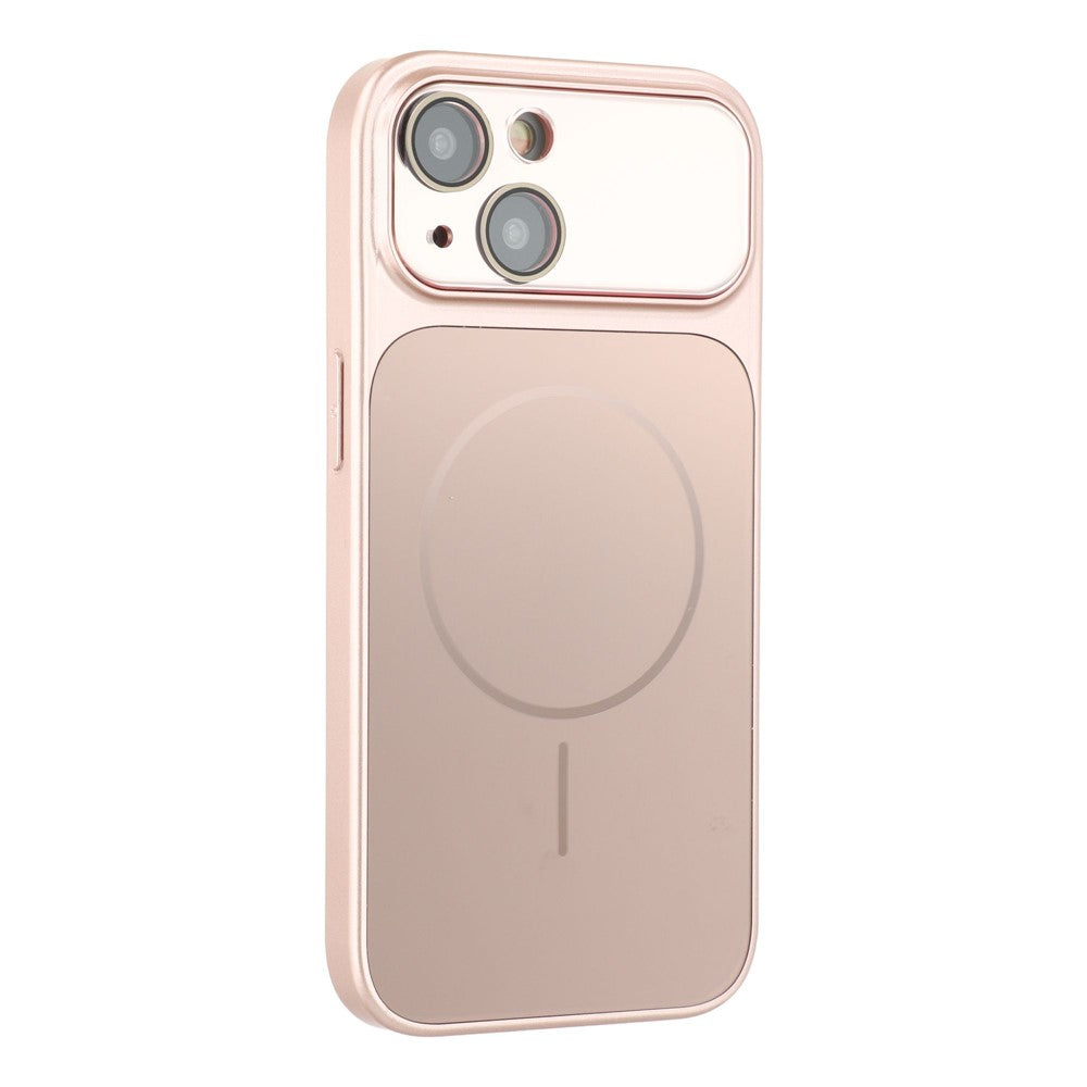 For iPhone 15 Magnetic Case AG Matte PC + TPU Shockproof Phone Cover with Lens Film