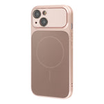 For iPhone 15 Magnetic Case AG Matte PC + TPU Shockproof Phone Cover with Lens Film