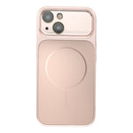 For iPhone 15 Magnetic Case AG Matte PC + TPU Shockproof Phone Cover with Lens Film