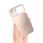 For iPhone 15 Magnetic Case AG Matte PC + TPU Shockproof Phone Cover with Lens Film