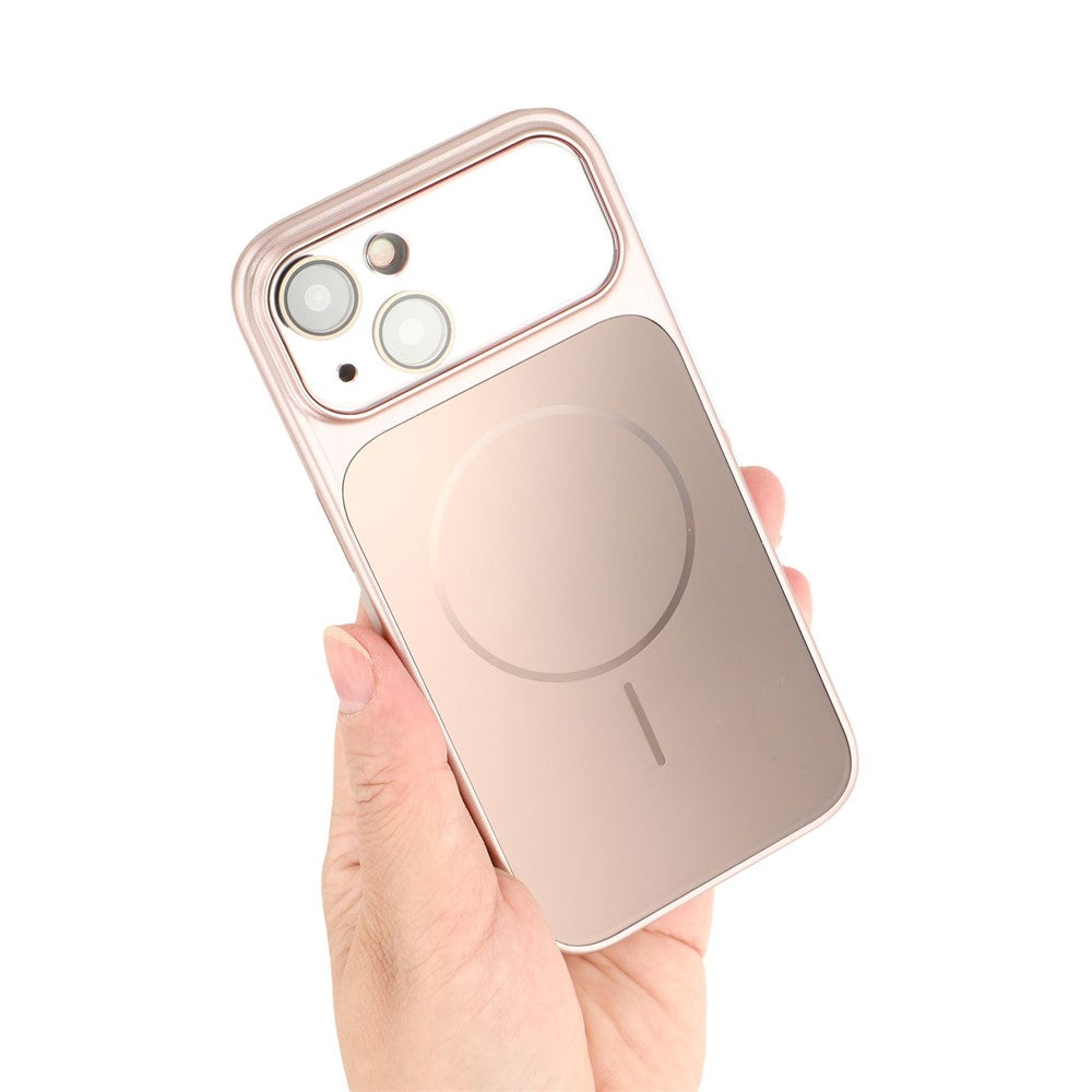 For iPhone 15 Magnetic Case AG Matte PC + TPU Shockproof Phone Cover with Lens Film