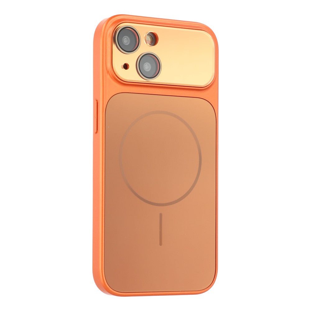 For iPhone 15 Magnetic Case AG Matte PC + TPU Shockproof Phone Cover with Lens Film