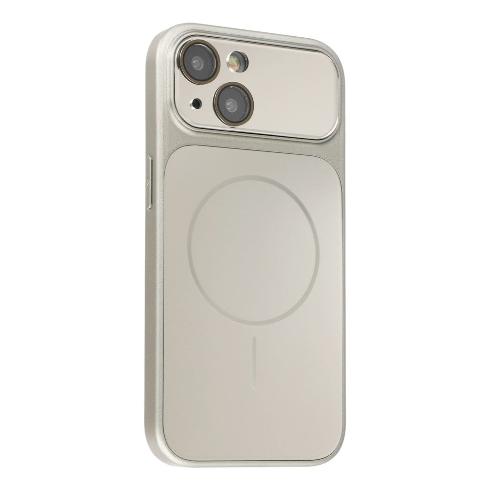 For iPhone 15 Magnetic Case AG Matte PC + TPU Shockproof Phone Cover with Lens Film