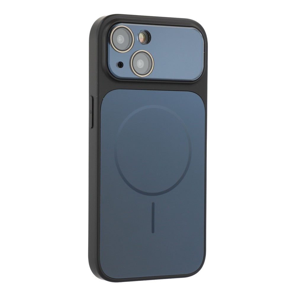 For iPhone 15 Magnetic Case AG Matte PC + TPU Shockproof Phone Cover with Lens Film