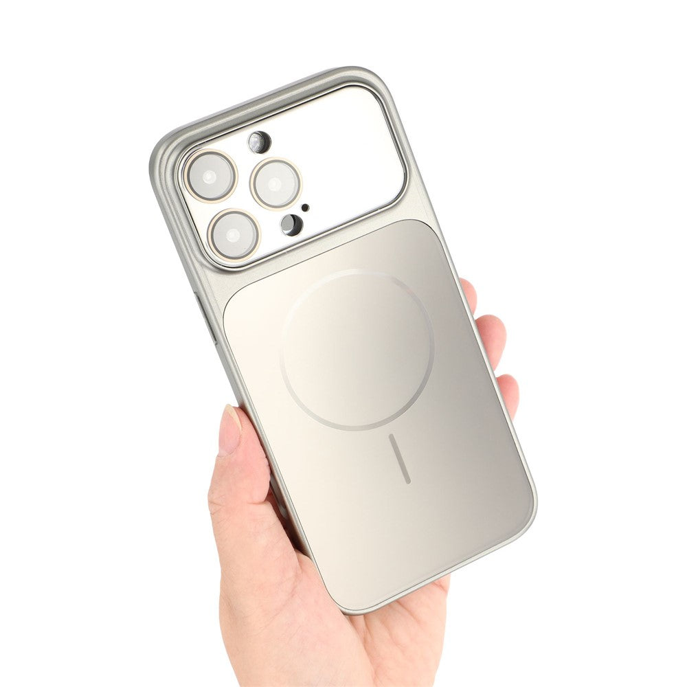 For iPhone 16 Pro Max Magnetic Case AG Matte PC + TPU Shockproof Phone Cover with Lens Film
