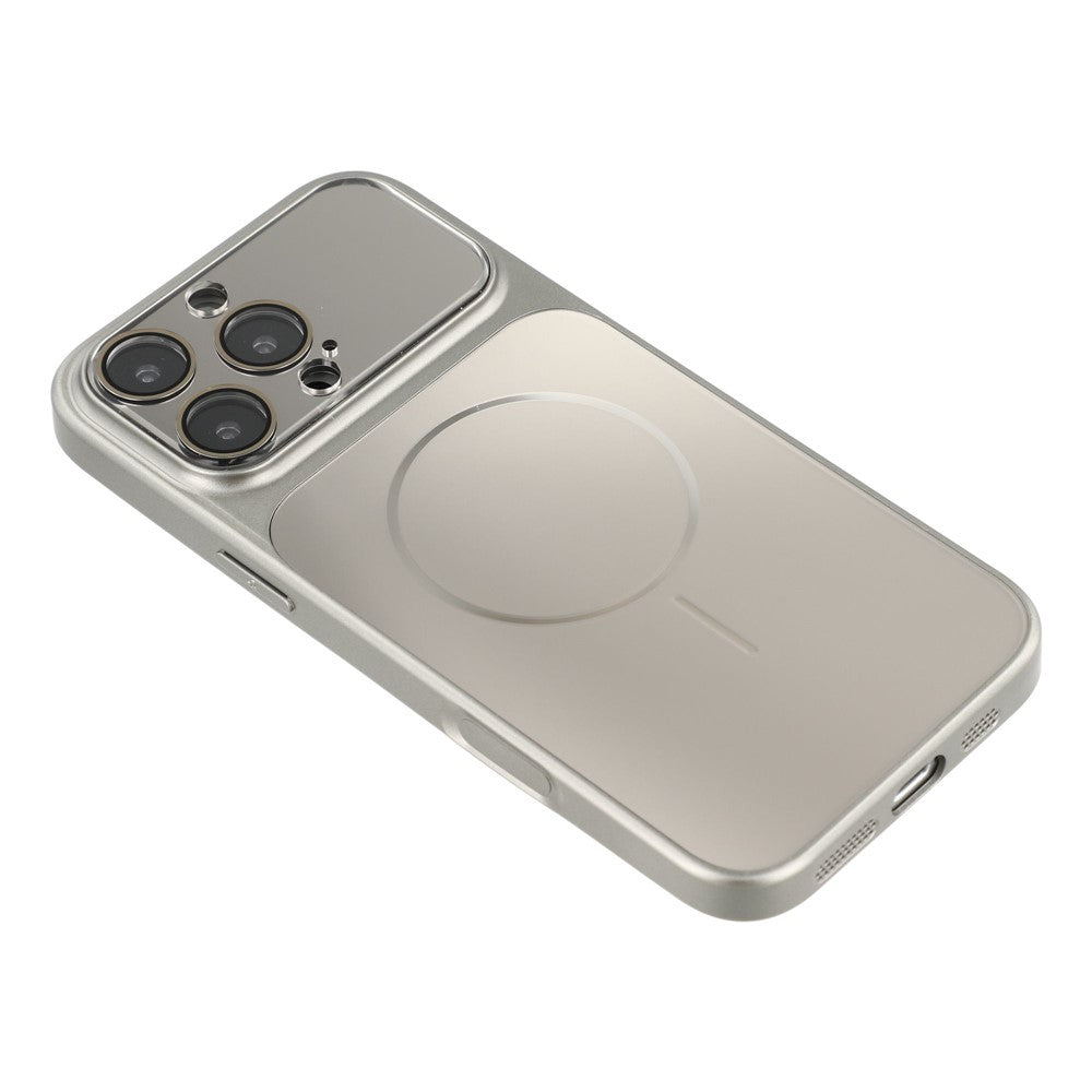 For iPhone 16 Pro Max Magnetic Case AG Matte PC + TPU Shockproof Phone Cover with Lens Film