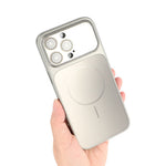 For iPhone 15 Pro Magnetic Case AG Matte PC + TPU Shockproof Phone Cover with Lens Film