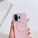 OnePlus 15T 5G Magnetiskt Skal Korrugerad Textur Hårt PC mobilskyddsfodral