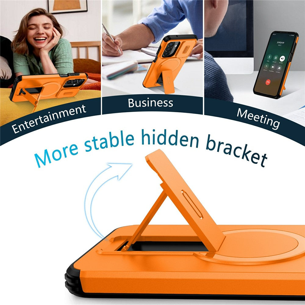 For Samsung Galaxy A27 5G Magnetic Case Kickstand Camera Slider PC + TPU Phone Cover