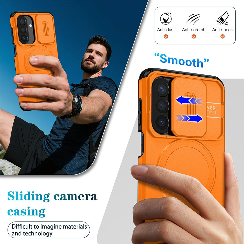 For Samsung Galaxy A27 5G Magnetic Case Kickstand Camera Slider PC + TPU Phone Cover