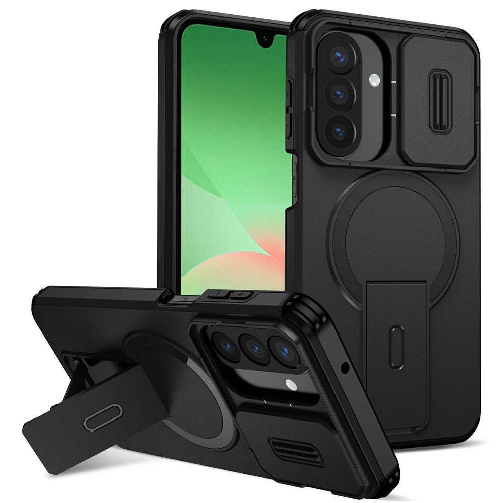 For Samsung Galaxy A27 5G Magnetic Case Kickstand Camera Slider PC + TPU Phone Cover