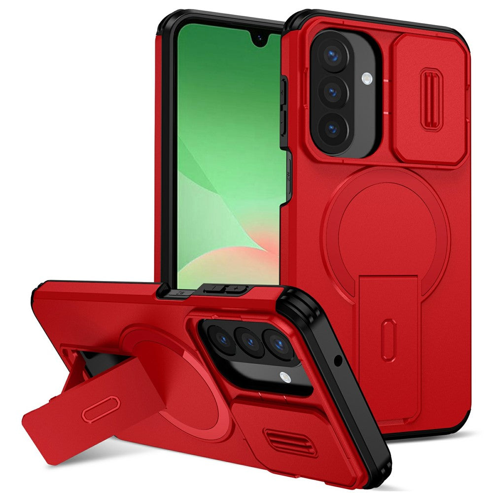 For Samsung Galaxy A27 5G Magnetic Case Kickstand Camera Slider PC + TPU Phone Cover