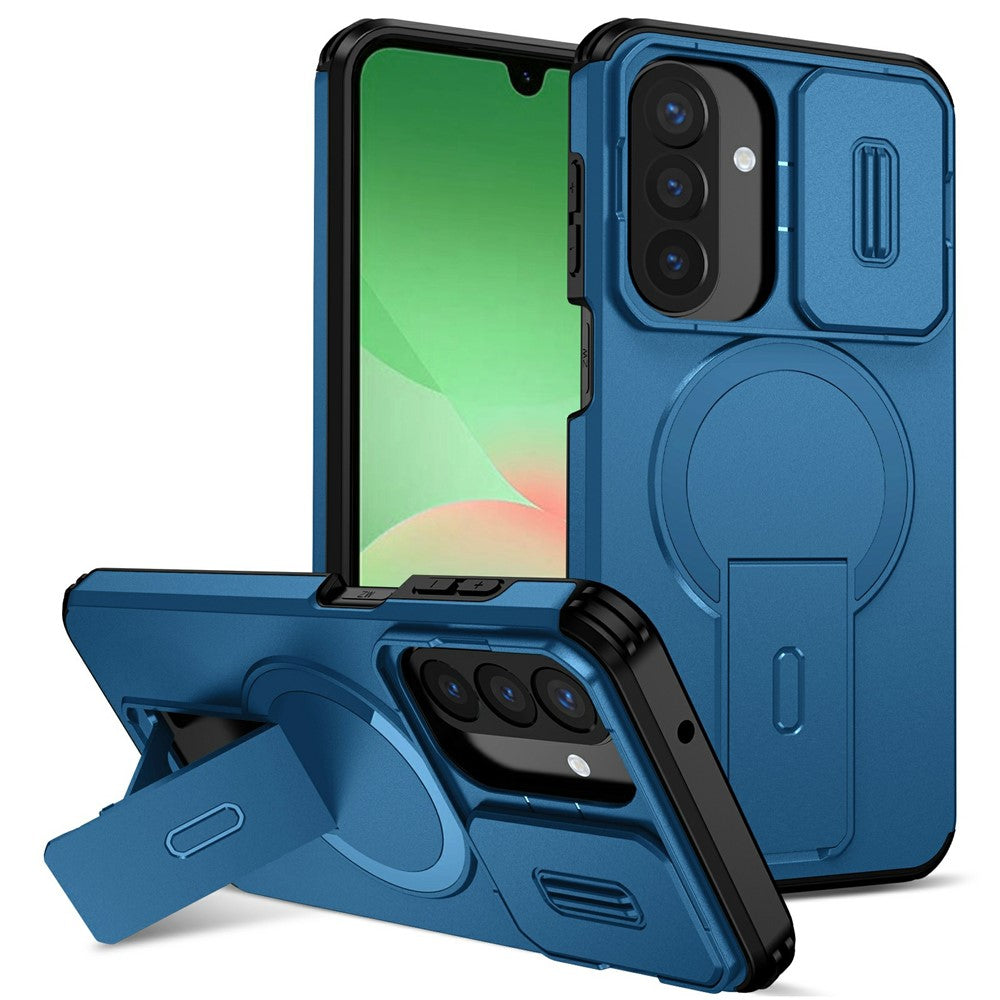 For Samsung Galaxy A27 5G Magnetic Case Kickstand Camera Slider PC + TPU Phone Cover