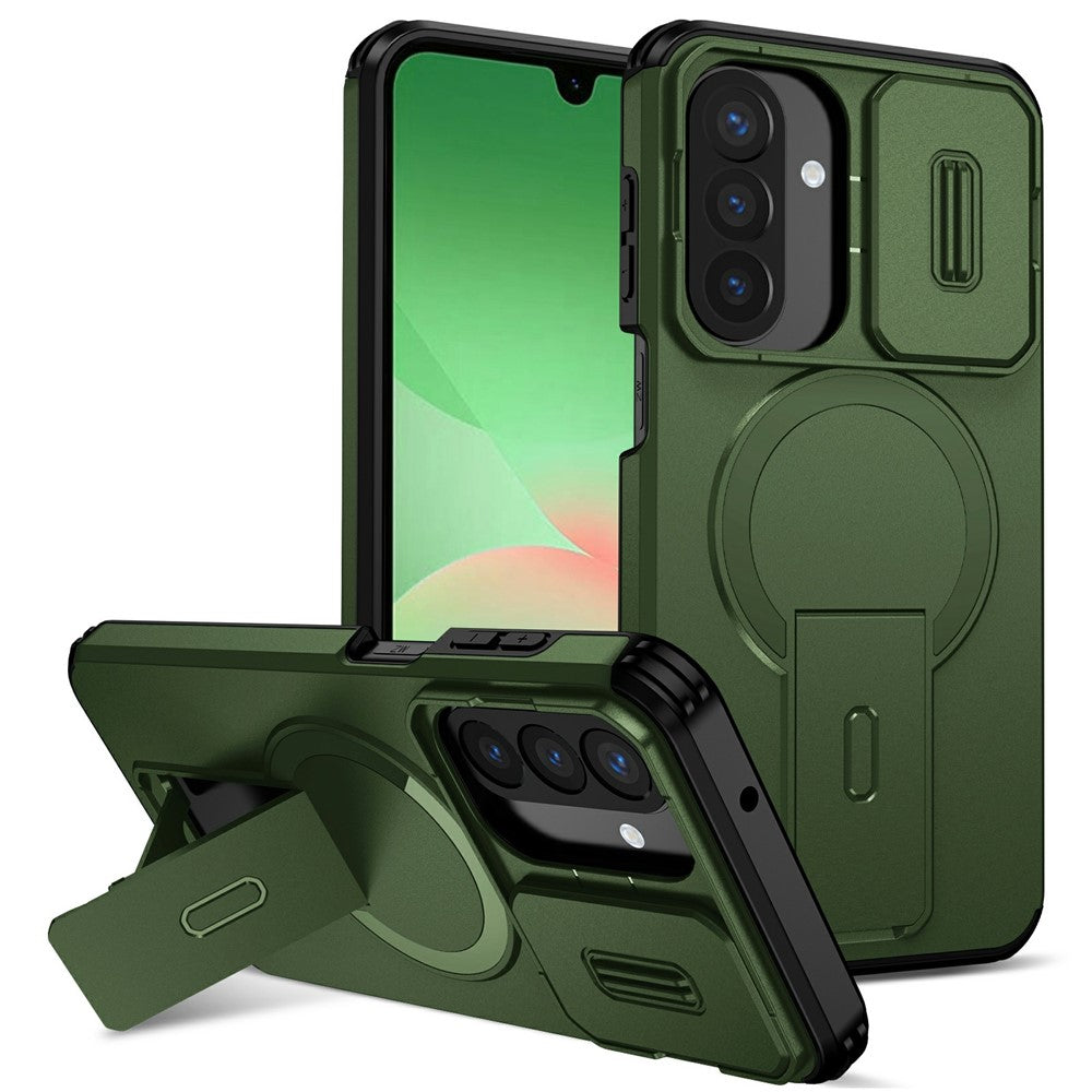 For Samsung Galaxy A27 5G Magnetic Case Kickstand Camera Slider PC + TPU Phone Cover