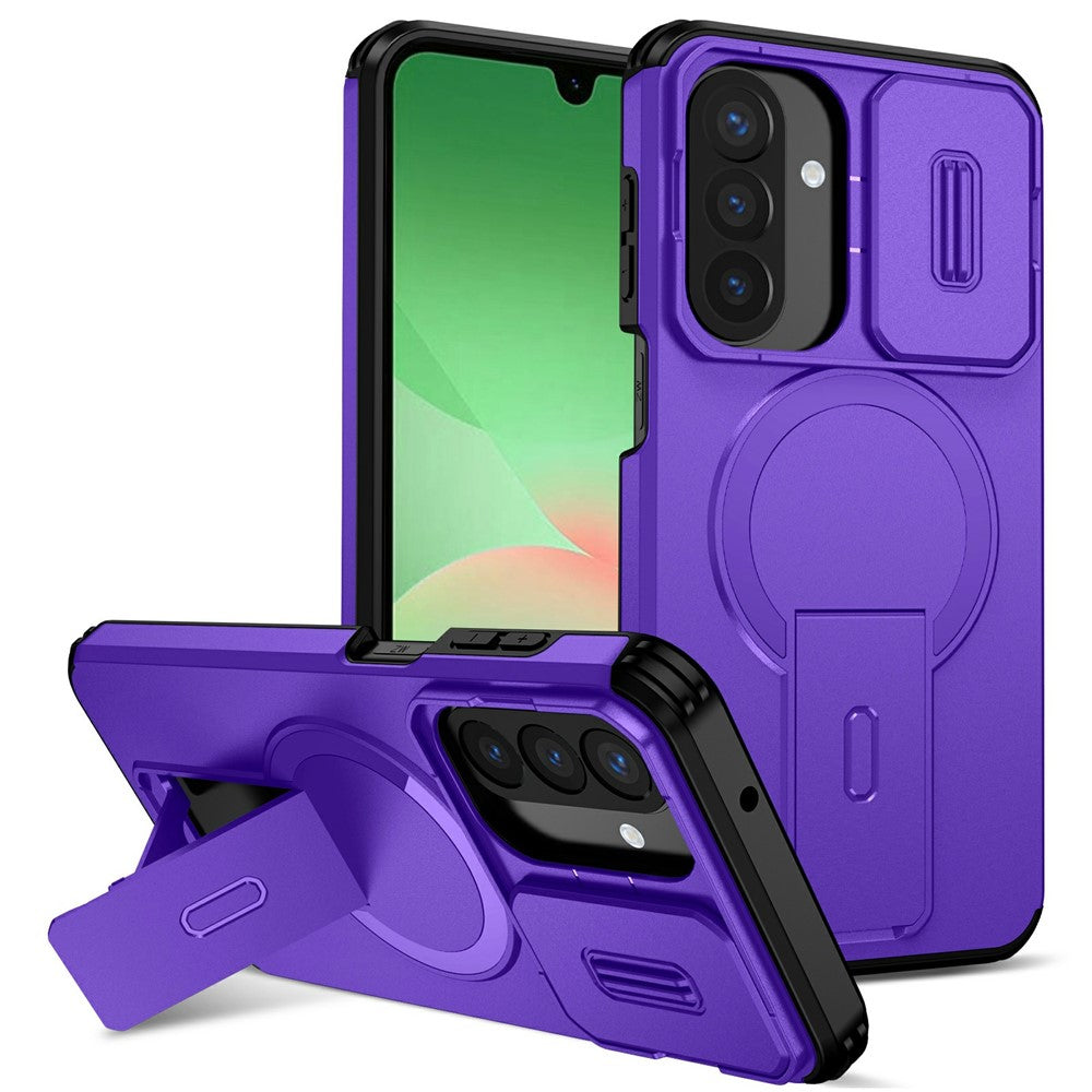 For Samsung Galaxy A27 5G Magnetic Case Kickstand Camera Slider PC + TPU Phone Cover