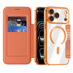For iPhone 17 Pro Max Magnetic Case RFID Blocking Card Slots Leather Cover