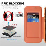 For iPhone 17 Pro Magnetic Case RFID Blocking Card Slots Leather Cover