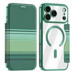 For iPhone 17 Pro Magnetic Case RFID Blocking Card Slots Leather Cover