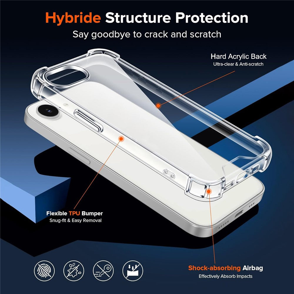 For iPhone 17e / 16e Case Military Grade Drop Protection Acrylic + TPU Phone Cover