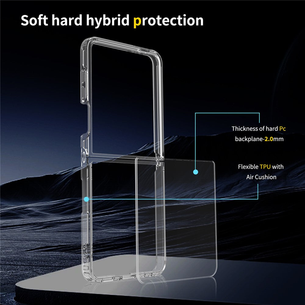 For Samsung Galaxy Z Flip8 Clear Phone Case TPU+Acrylic Shockproof Phone Back Cover