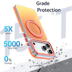 For iPhone 18 Pro Max / 17 Pro Max Magnetic Case Chameleon Gradient TPU + Acrylic Phone Cover with 360 Degree Rotating Kickstand