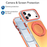For iPhone 18 Pro Max / 17 Pro Max Magnetic Case Chameleon Gradient TPU + Acrylic Phone Cover with 360 Degree Rotating Kickstand