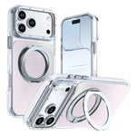 For iPhone 18 Pro Max / 17 Pro Max Magnetic Case Chameleon Gradient TPU + Acrylic Phone Cover with 360 Degree Rotating Kickstand