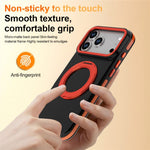 For iPhone 18 Pro / 17 Pro Magnetic Case Double Color Rotating Ring Kickstand PC + TPU Phone Cover