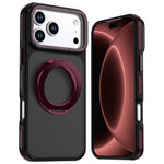 For iPhone 18 Pro / 17 Pro Magnetic Case Double Color Rotating Ring Kickstand PC + TPU Phone Cover